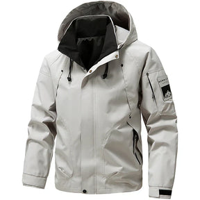 Jaqueta impermeável masculina ao ar livre softshell zip up jaqueta com capuz