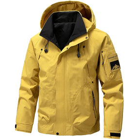 Jaqueta impermeável masculina ao ar livre softshell zip up jaqueta com capuz