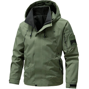 Jaqueta impermeável masculina ao ar livre softshell zip up jaqueta com capuz
