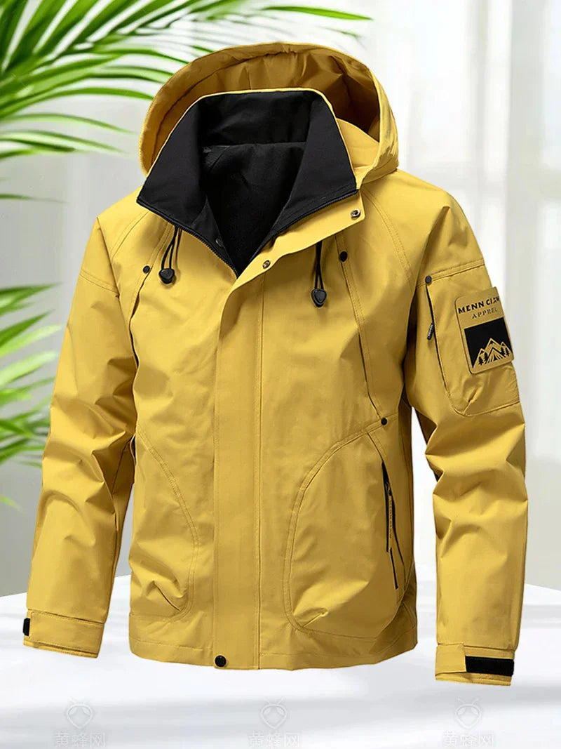 Jaqueta impermeável masculina ao ar livre softshell zip up jaqueta com capuz